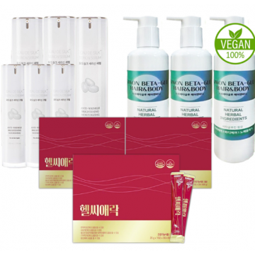 시원베타글루 8개 + 오드실크 화장품 (2종) 3개 + 헬씨애락 3개